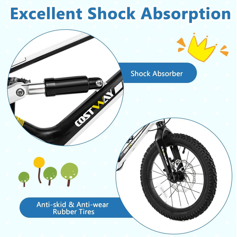 16 Inch Kids Bike Magnesium Alloy Bicycle Adjustable for Aged 4 to 7-16 inches by DirectDeals