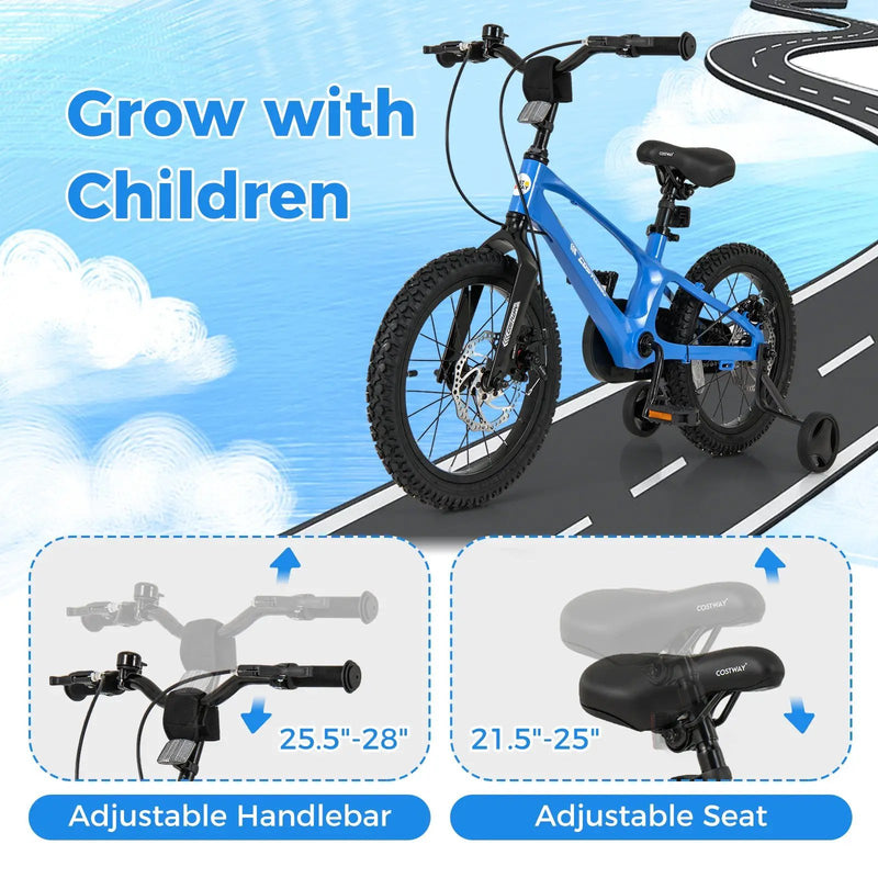 16 Inch Kids Bike Magnesium Alloy Training Bicycle Adjustable for 4 to 7 Years Old-16 inches by DirectDeals