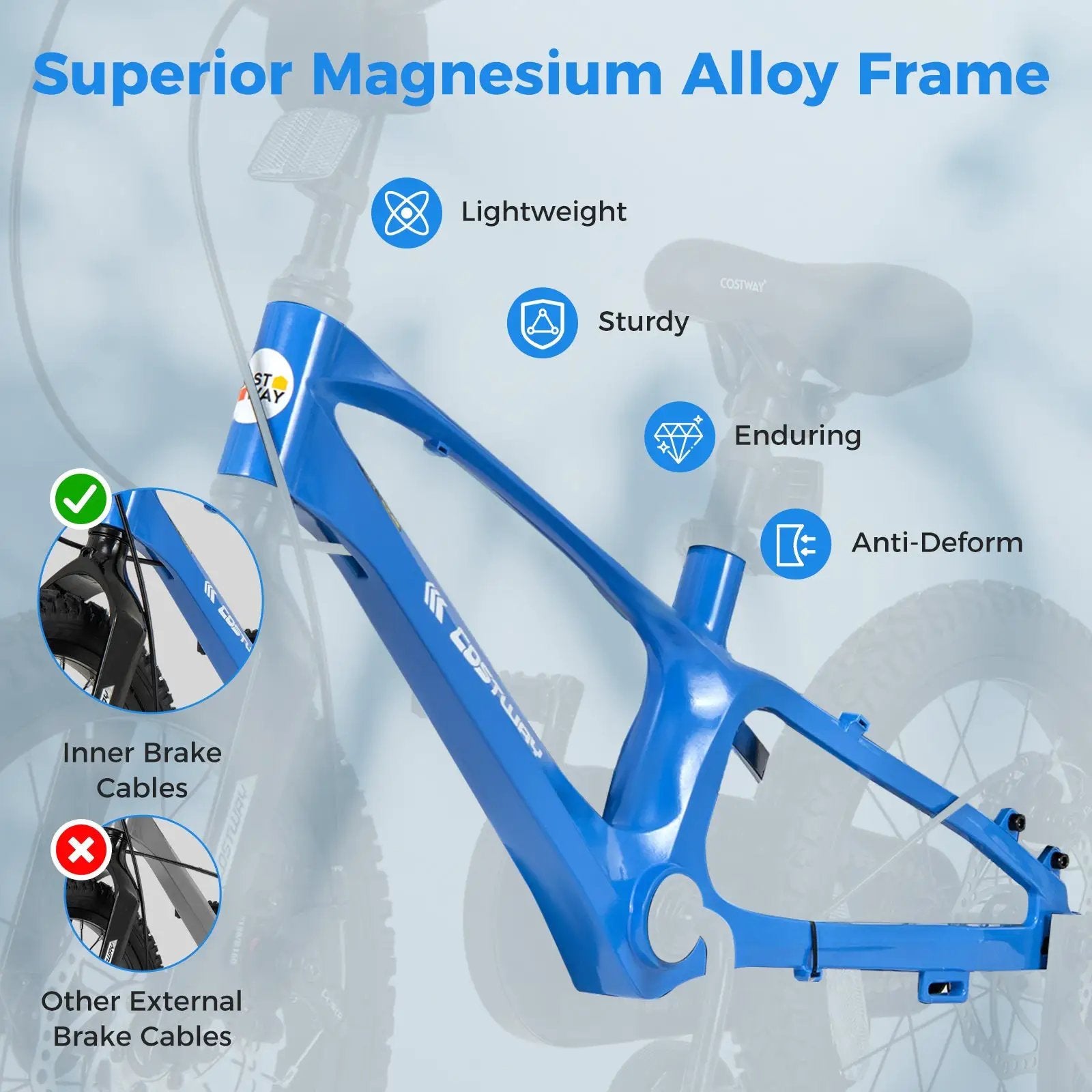 16 Inch Kids Bike Magnesium Alloy Training Bicycle Adjustable for 4 to 7 Years Old-16 inches by DirectDeals