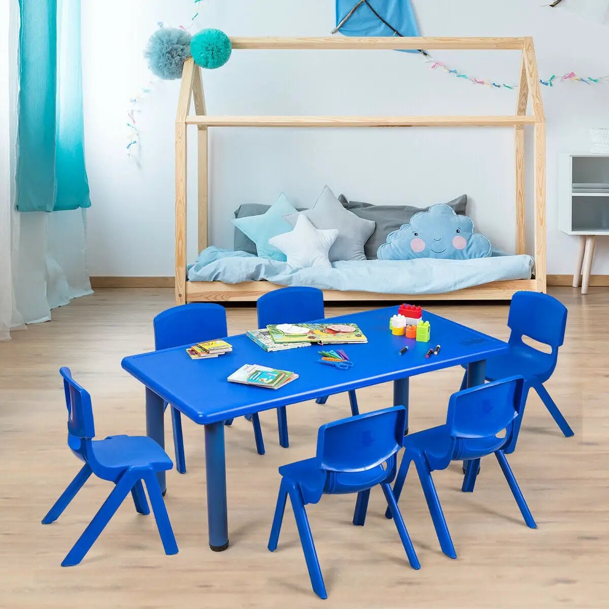 Kids Plastic Rectangular Learn and Play Table by DirectDeals
