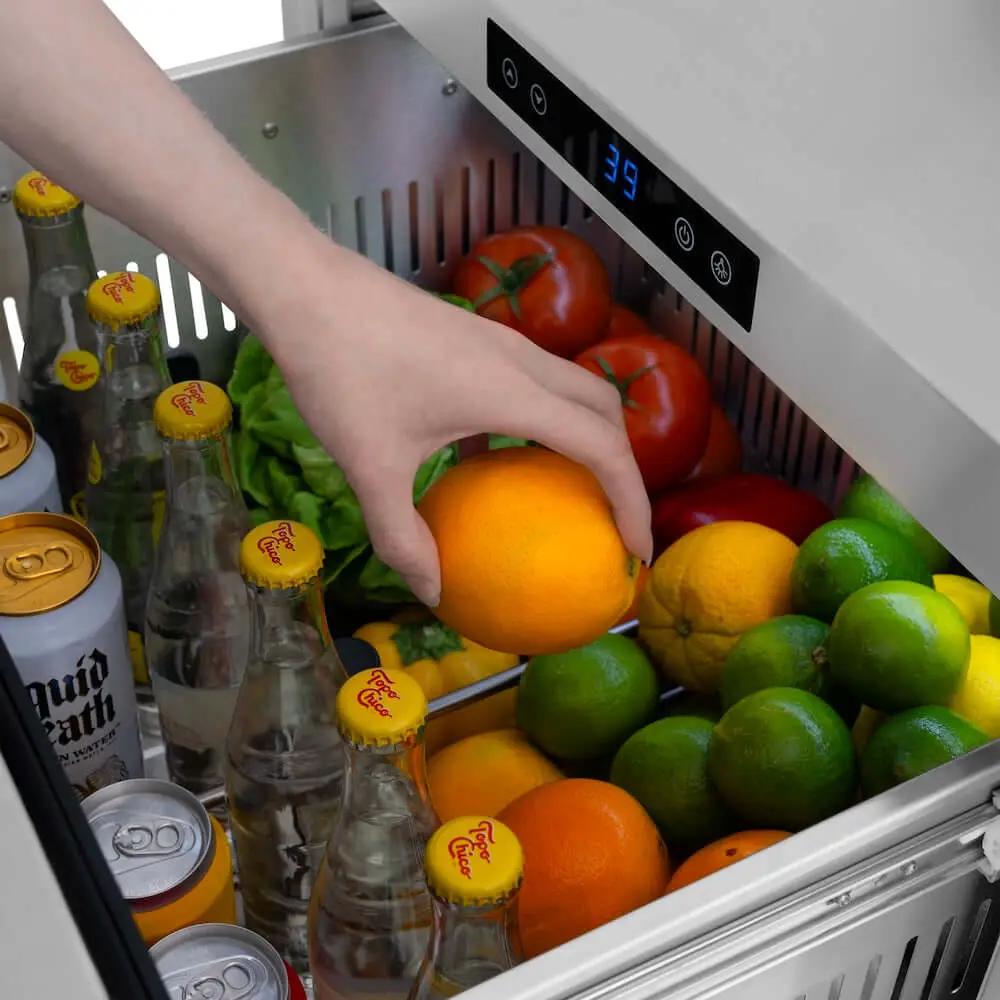 ZLINE 24" Touchstone 168 Can Outdoor-Rated Dual Refrigerator Drawer, Matte Black, RDSOZ-ST-24-MB by Farmhouse Kitchen and Bath