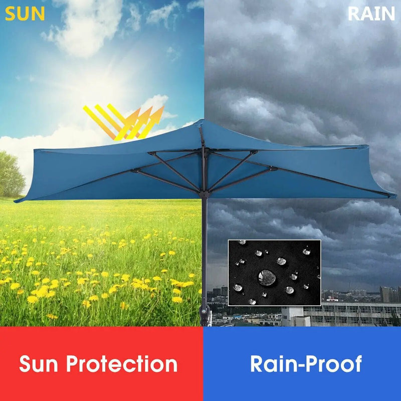 9Ft Patio Bistro Half Round Umbrella by DirectDeals