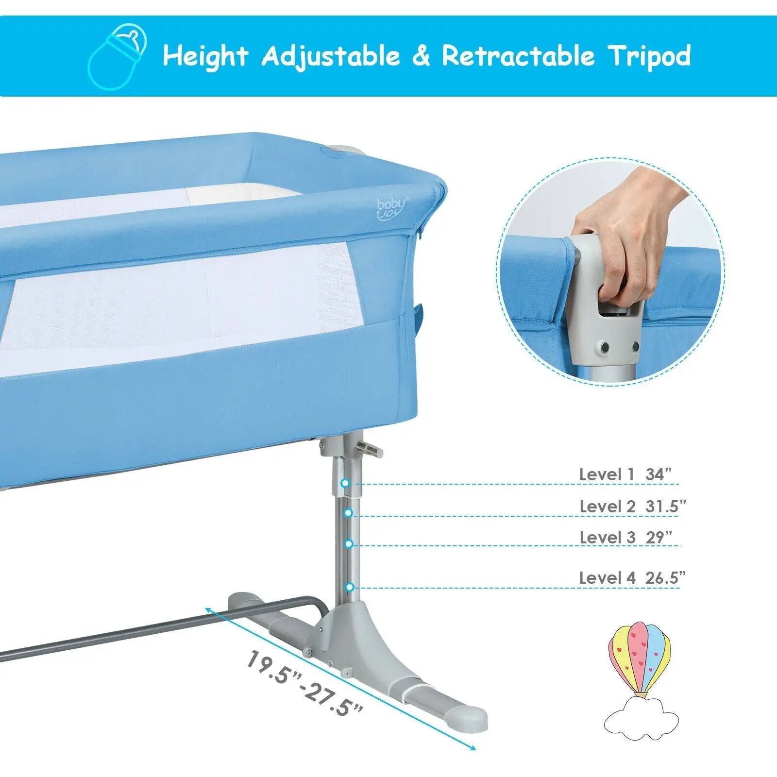Travel Portable Baby Bed Side Sleeper Bassinet Crib with Carrying Bag by DirectDeals
