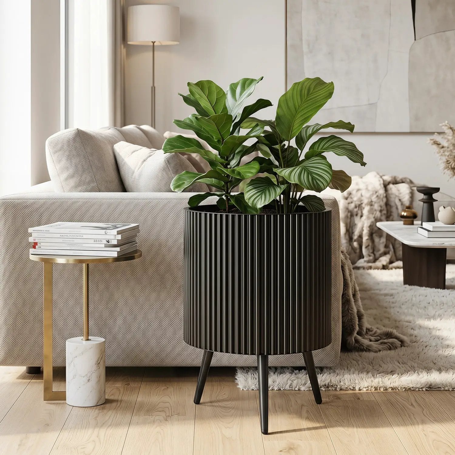 20-Inch Raised Metal Planter with Stand and Drainage Holes by DirectDeals