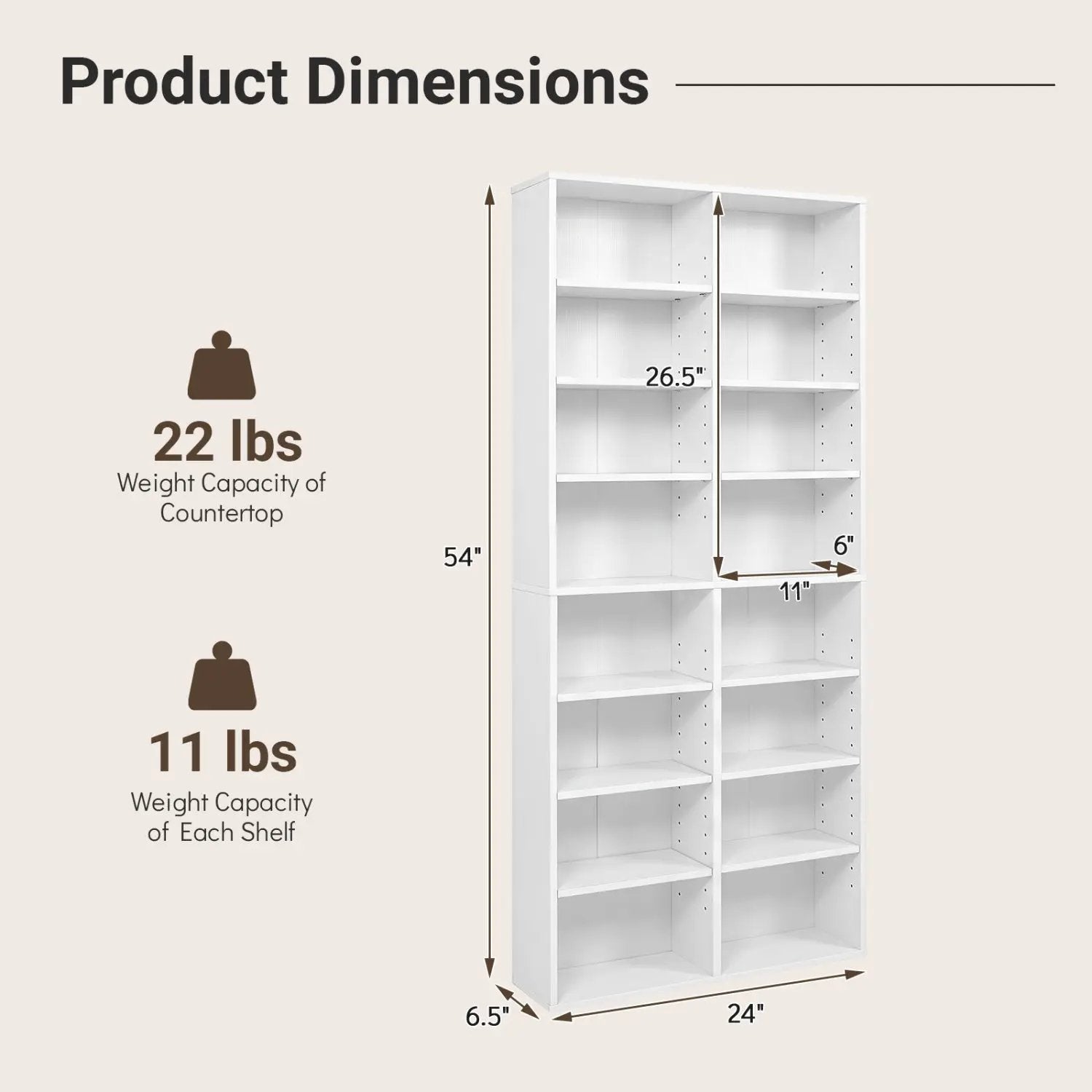 16 Compartment CD Storage Unit with Adjustable Shelves 54" by DirectDeals