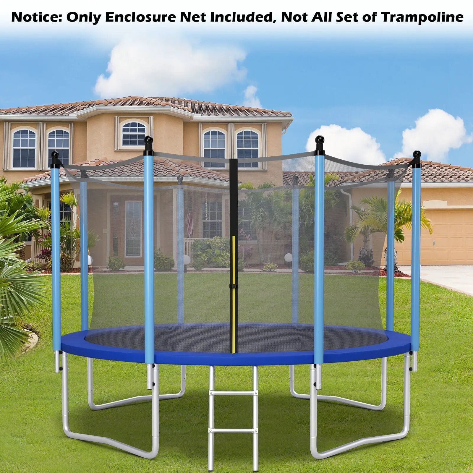 15/16 Feet Trampoline Replacement Safety Net with Adjustable Straps by DirectDeals