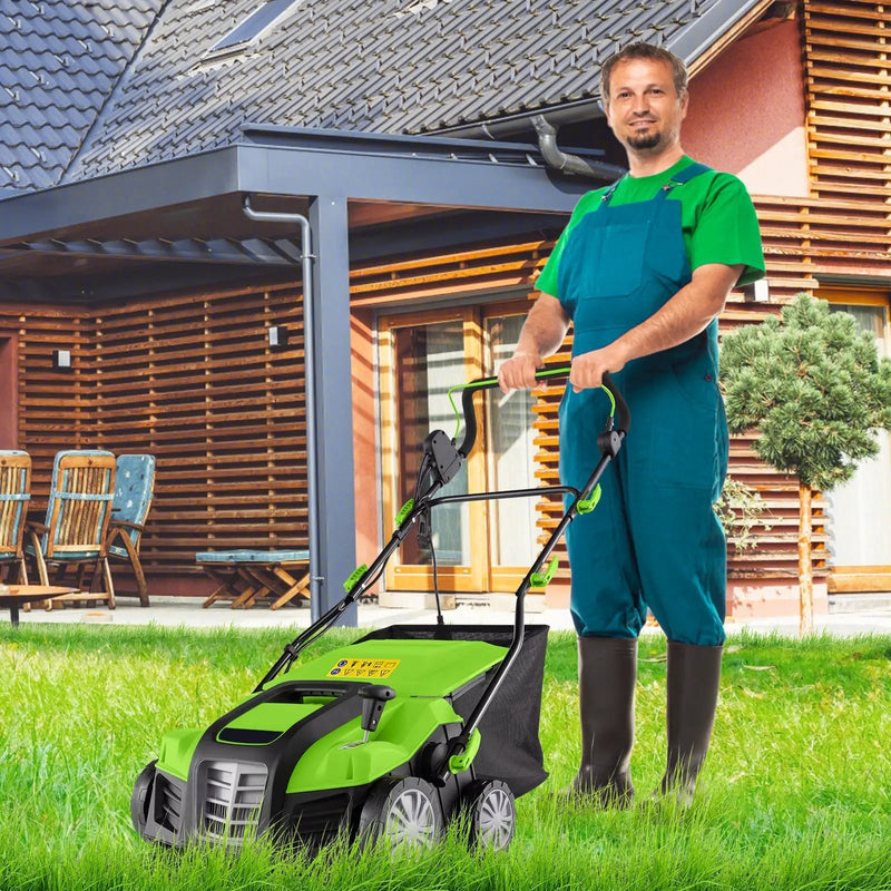 16-Inch Electric Lawn Dethatcher and Scarifier with Collection Bag by DirectDeals