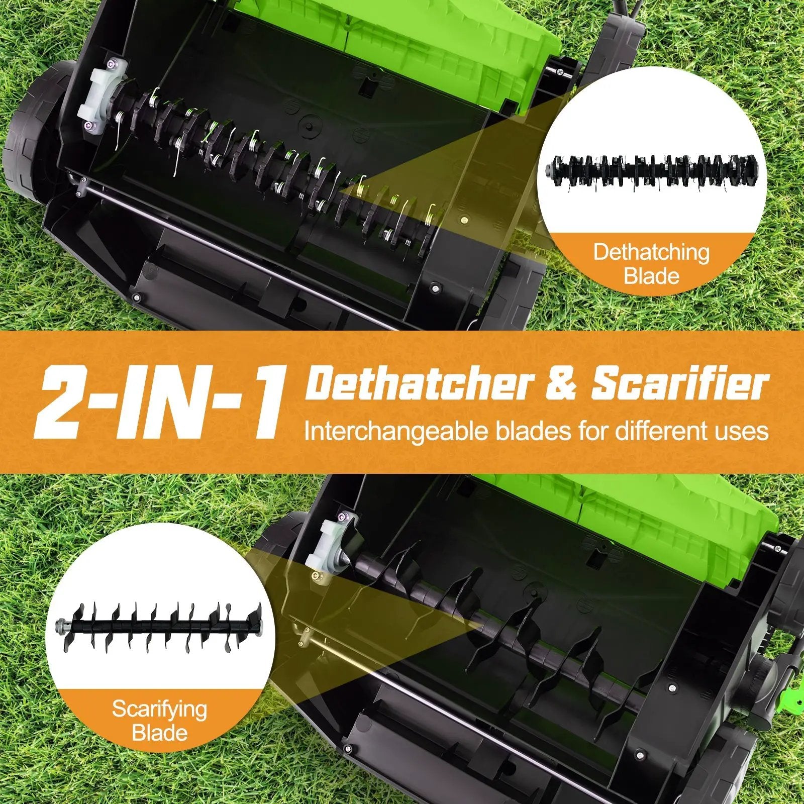 16-Inch Electric Lawn Dethatcher and Scarifier with Collection Bag by DirectDeals