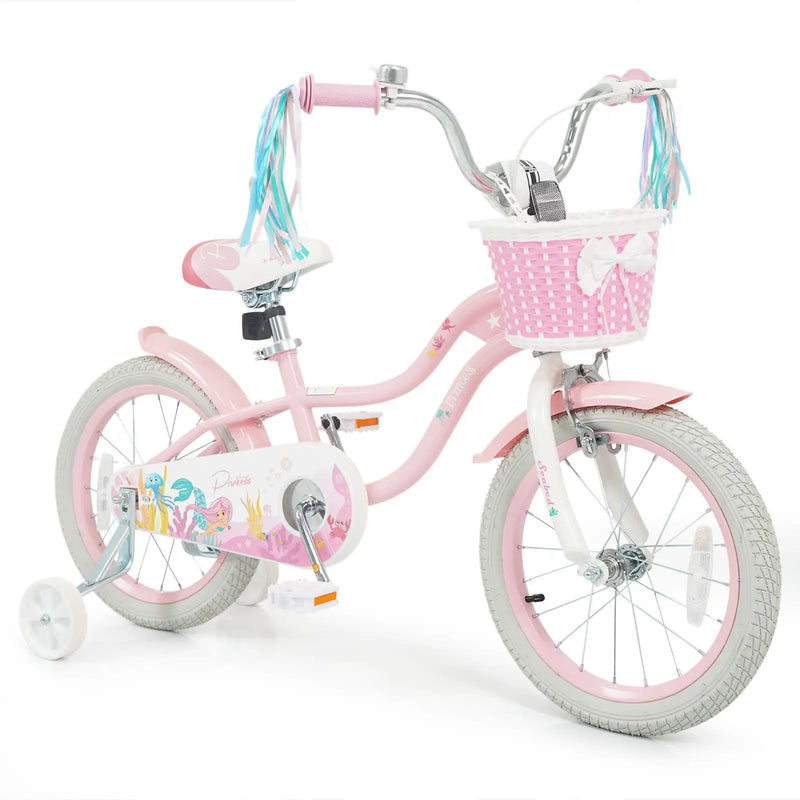 18-Inch Kids Bike Adjustable with Basket and Streamers Pink by DirectDeals