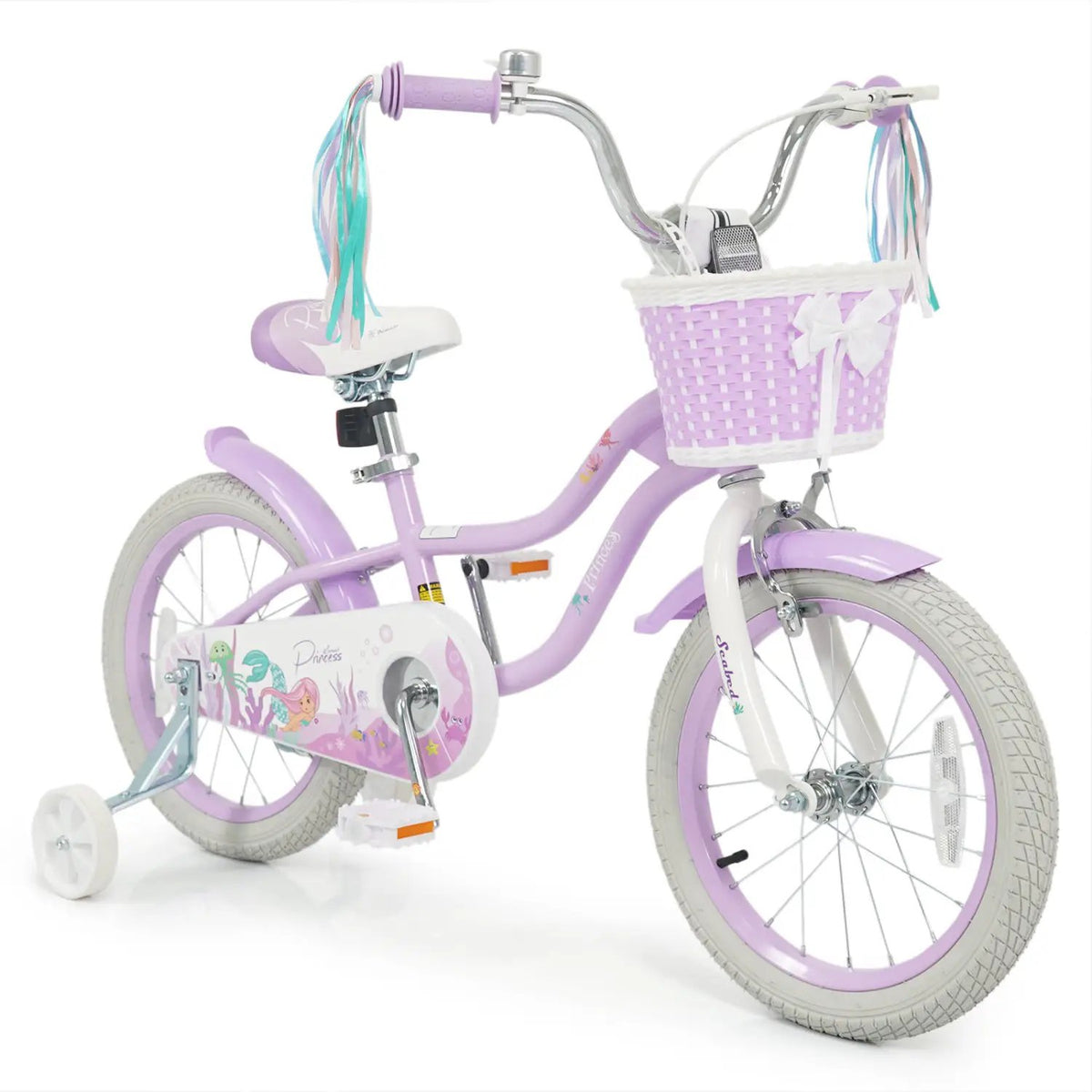 Kids Bike 12-20 Inch with Training Wheels & Basket Purple, photo 18 of 32