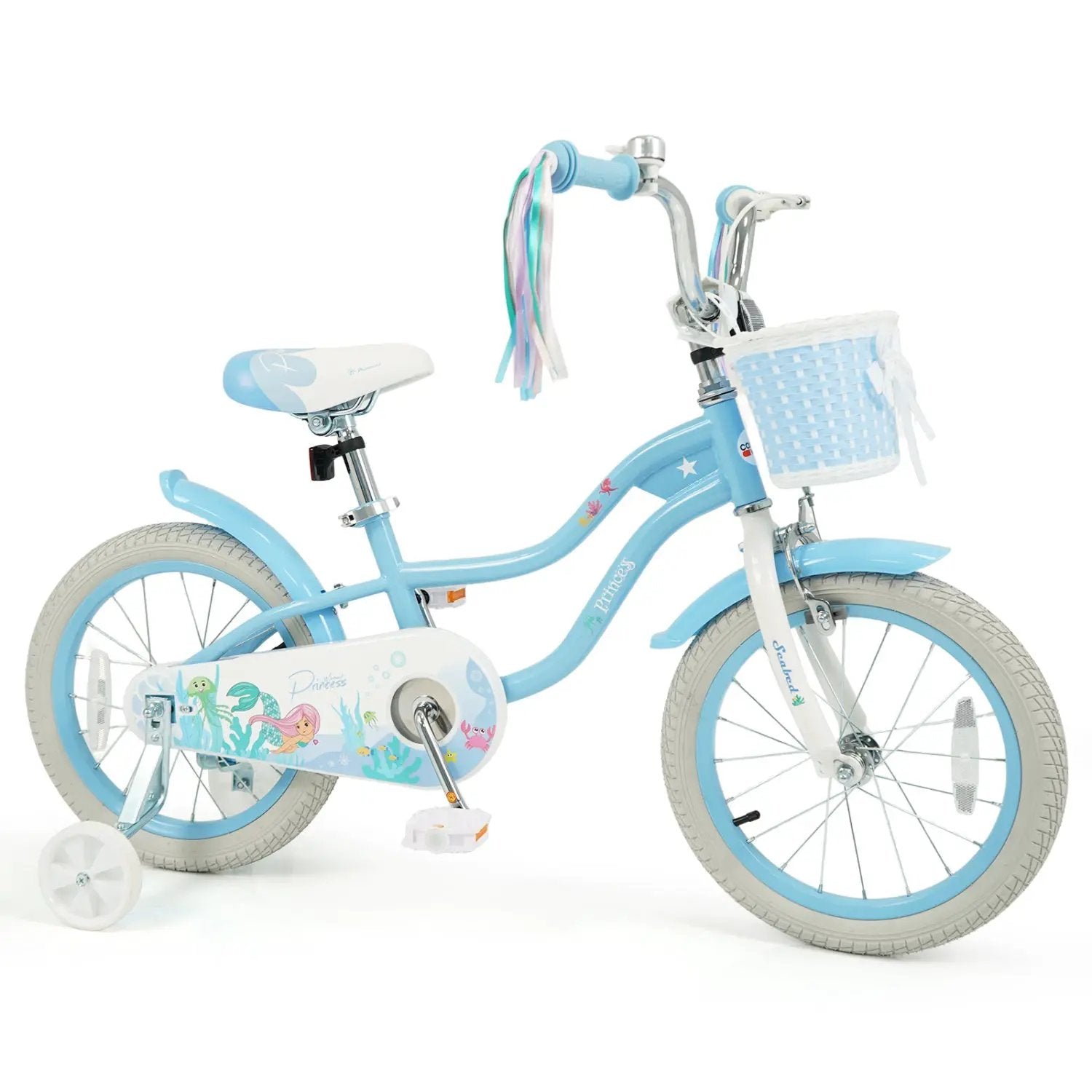 Kids Bike 12-20 Inch with Training Wheels & Basket by DirectDeals