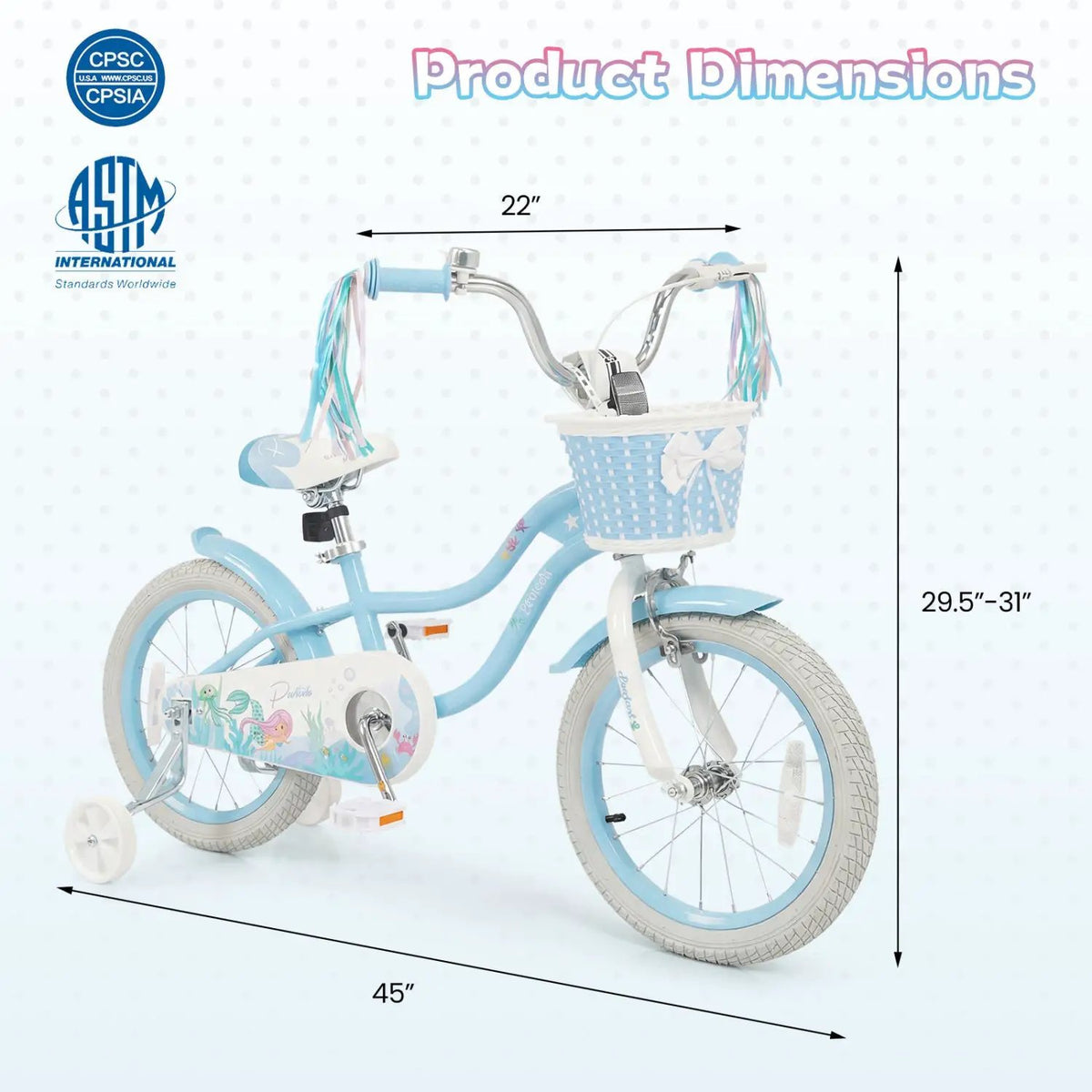 Kids Bike 12-20 Inch with Training Wheels & Basket, photo 12 of 40