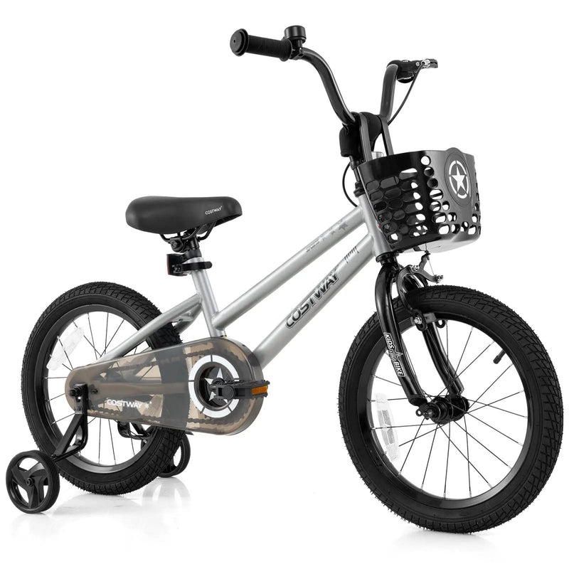 14 Inch Kids Bike Adjustable with Transparent Chain Cover for 4-5 Years Old by DirectDeals