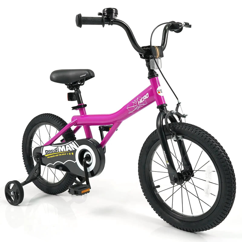 Kids Bike 14-Inch with Removable Training Wheels Pink by DirectDeals