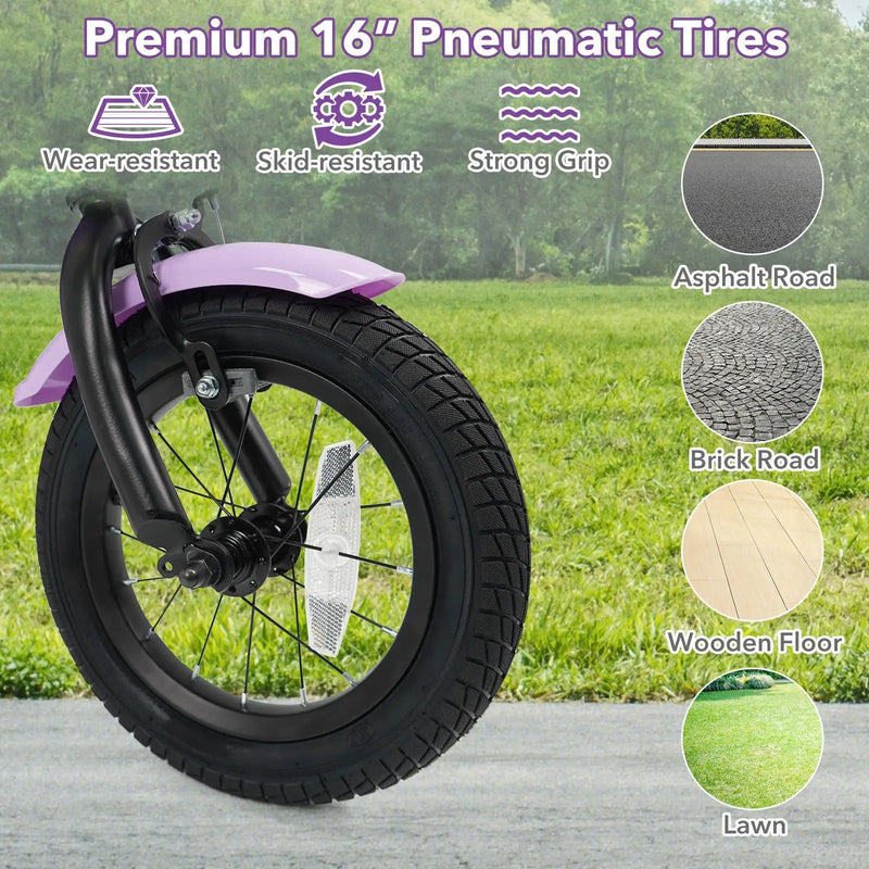 Kids Bike with Training Wheels 12-18 Inch - Purple by DirectDeals