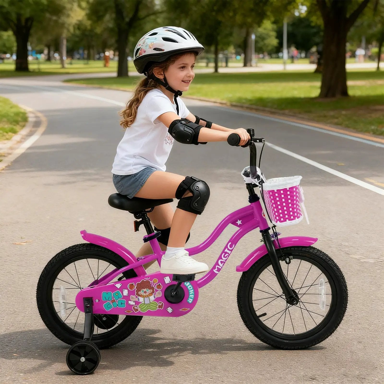 Kids Bike with Training Wheels 12-18 Inch - Magic Rose by DirectDeals