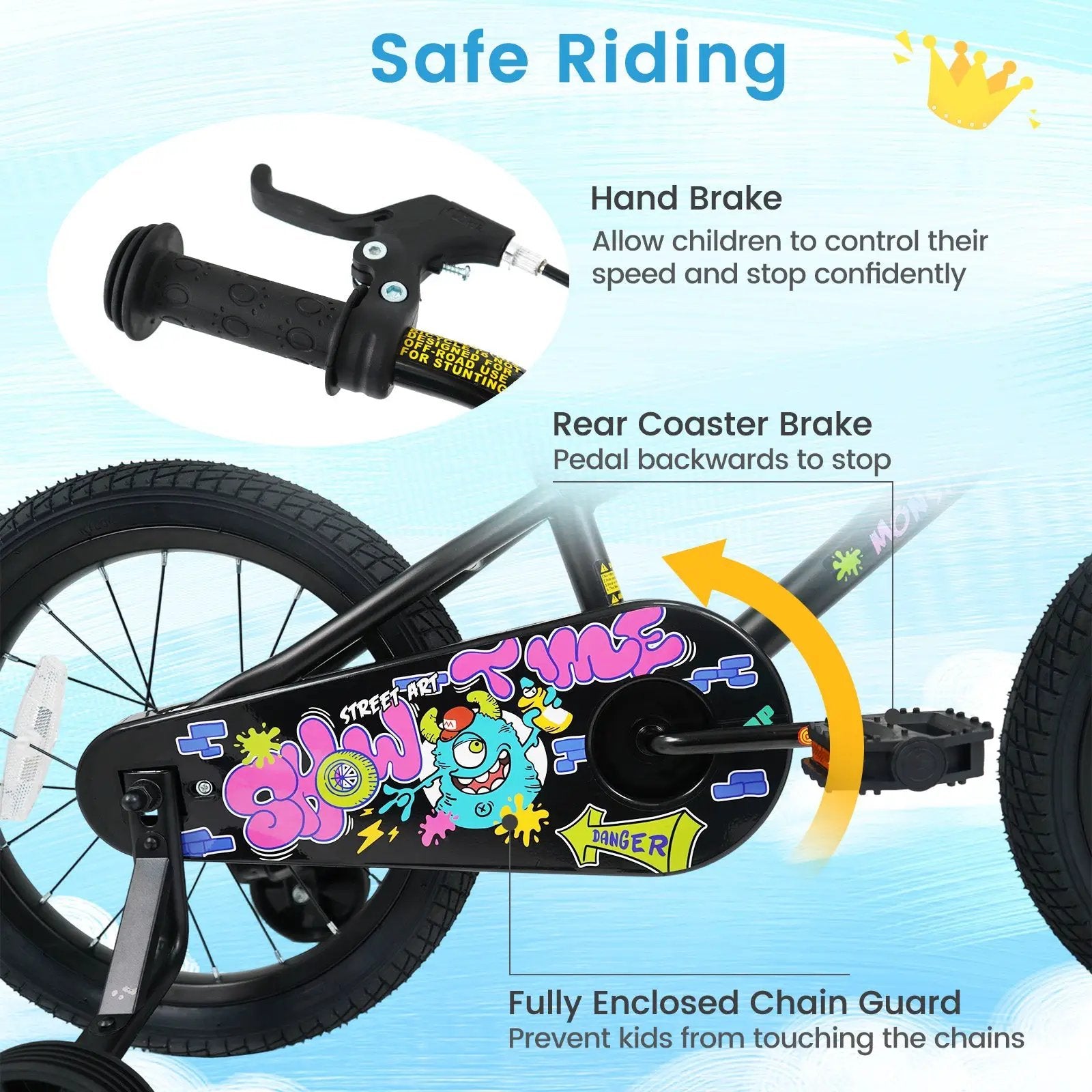 18-Inch Kids Bike with Training Wheels for Ages 4-8 by DirectDeals