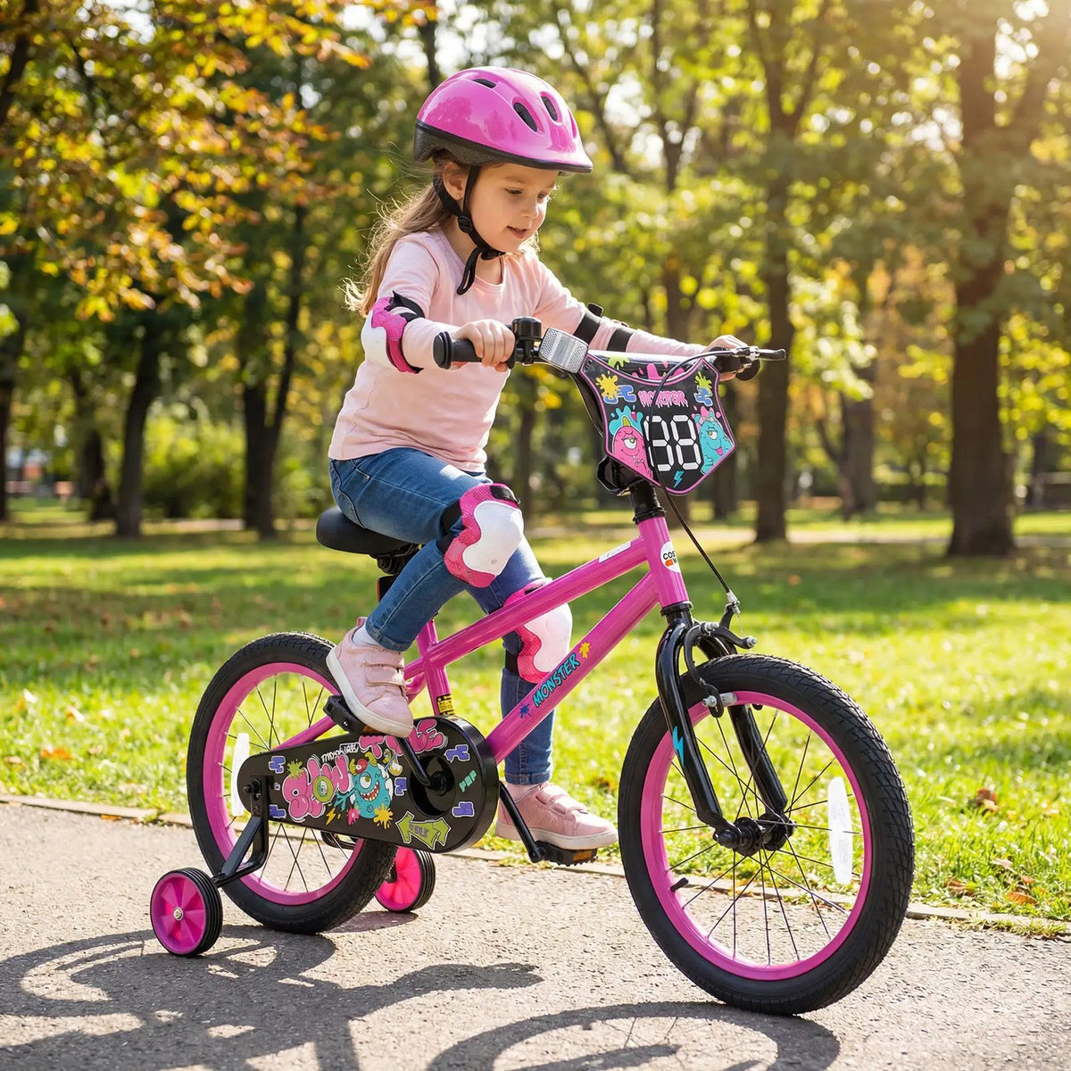 Kids Bike with Training Wheels 12-18 Inch Pink, photo 9 of 32