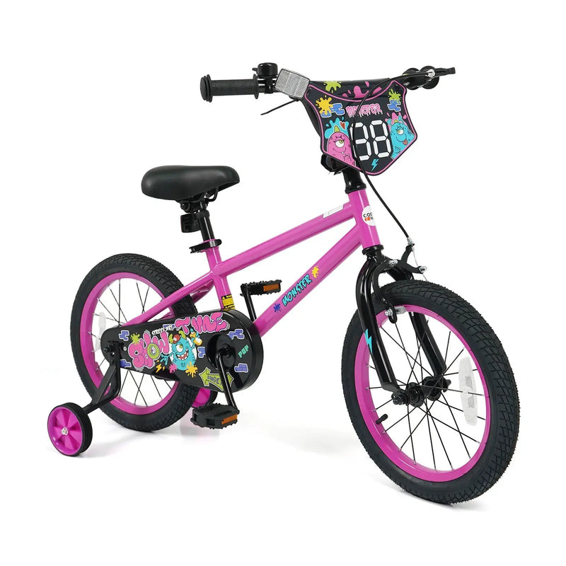Kids Bike with Training Wheels 12-18 Inch Pink by DirectDeals