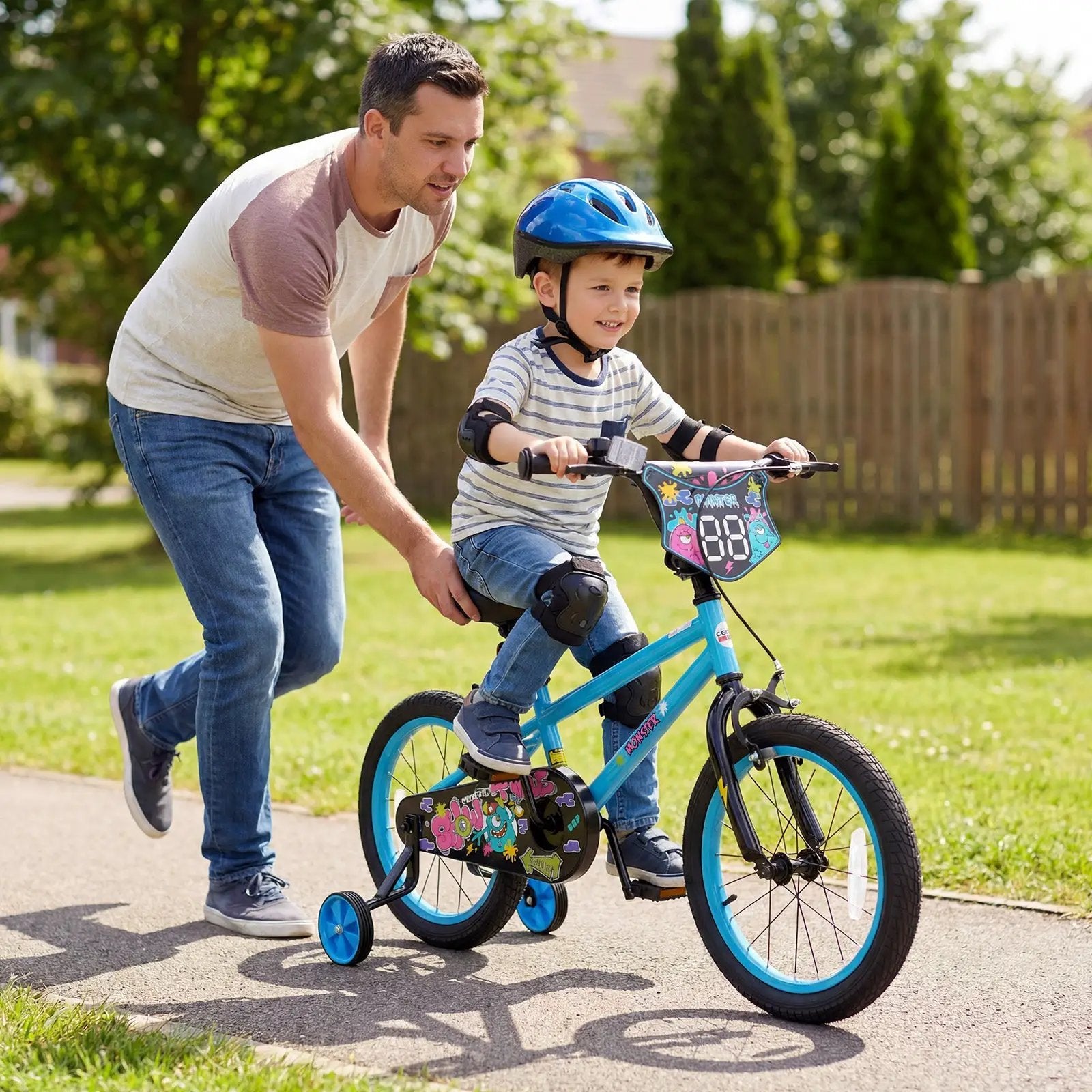 Kids Bike 16 Inch with Training Wheels Ages 4-7 by DirectDeals