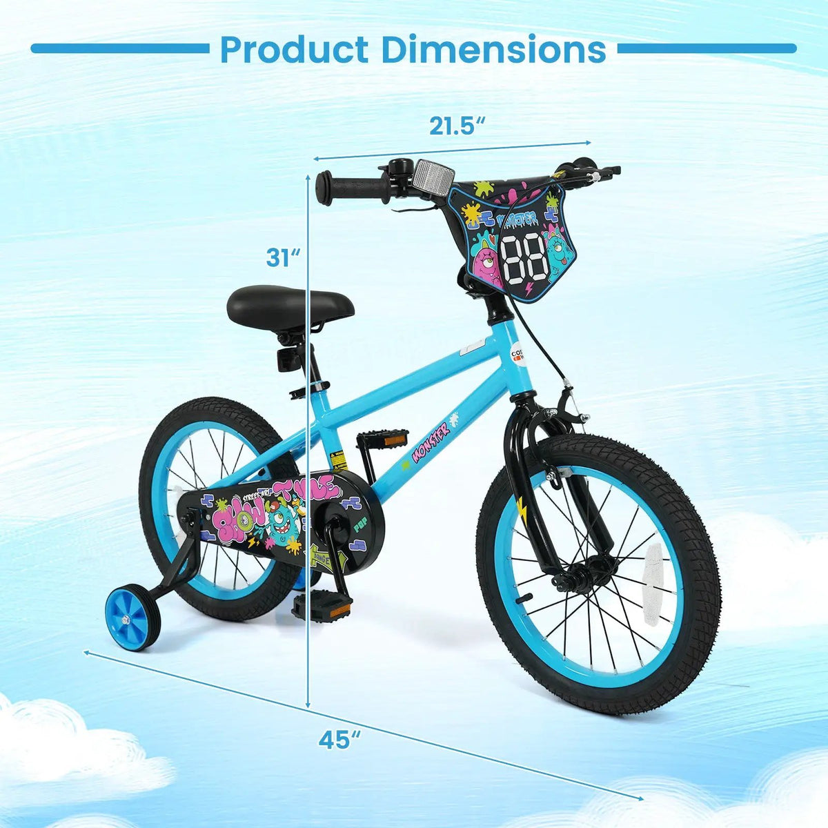 Kids Bike 16 Inch with Training Wheels Ages 4-7, photo 4 of 32