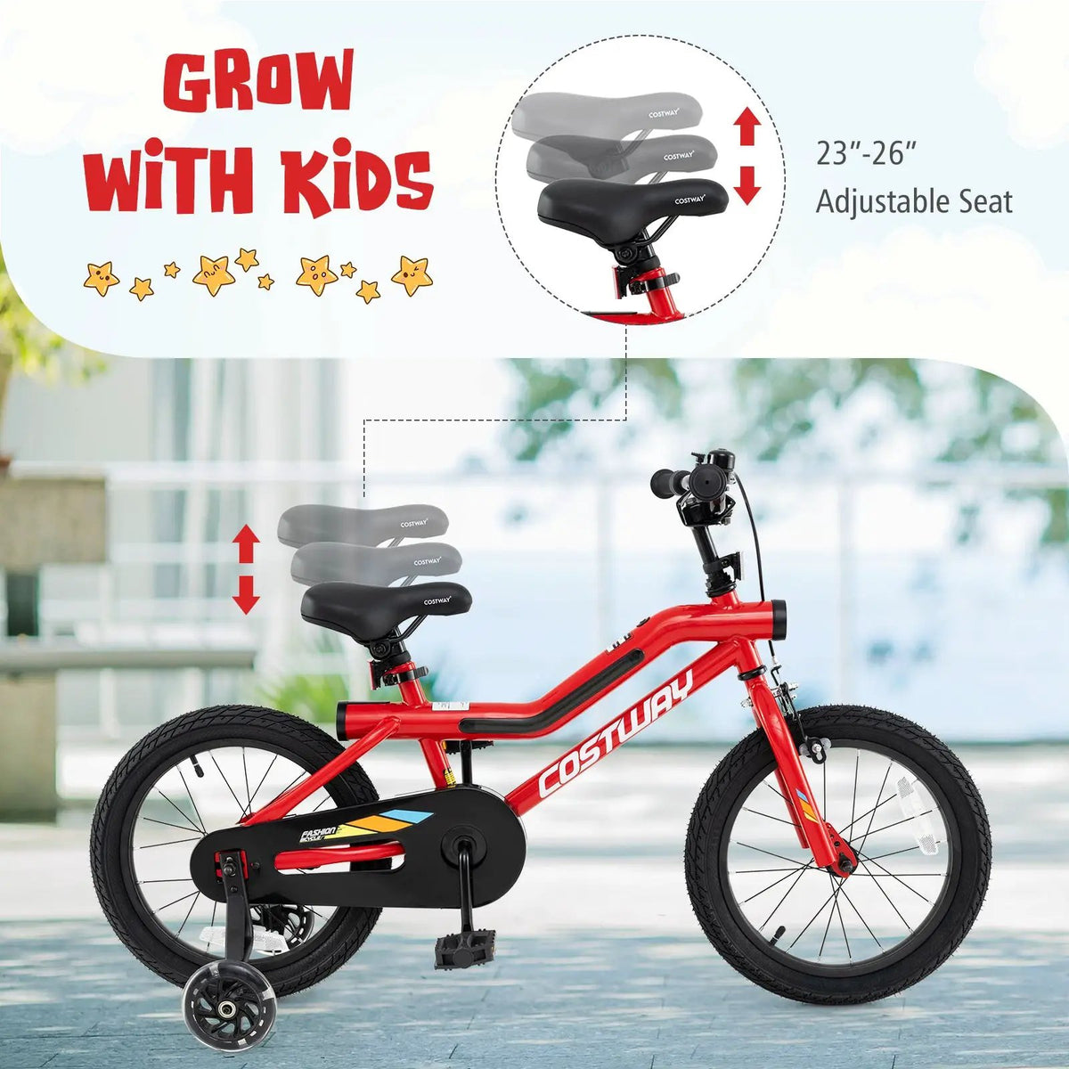 18 Inch Kids Bike with LED Lights Adjustable Carbon Steel Bicycle for 4-8 Years Old-18 inches, photo 5 of 9