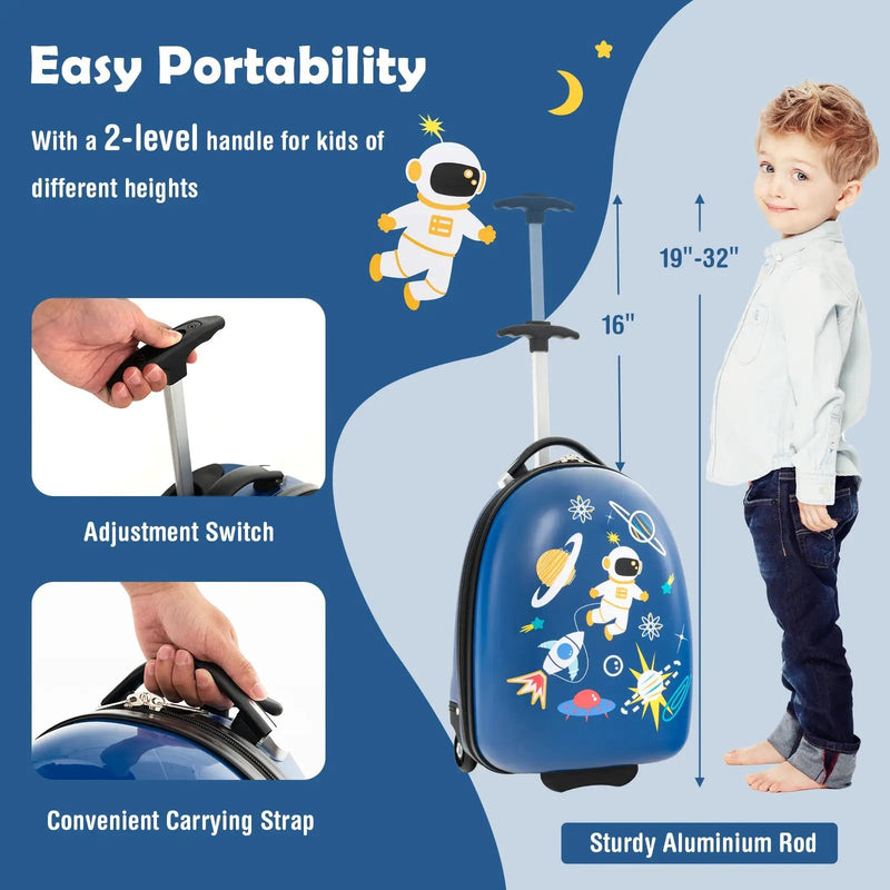 16 Inch Kids Carry-On Luggage Hard Shell Suitcase with Wheels by DirectDeals