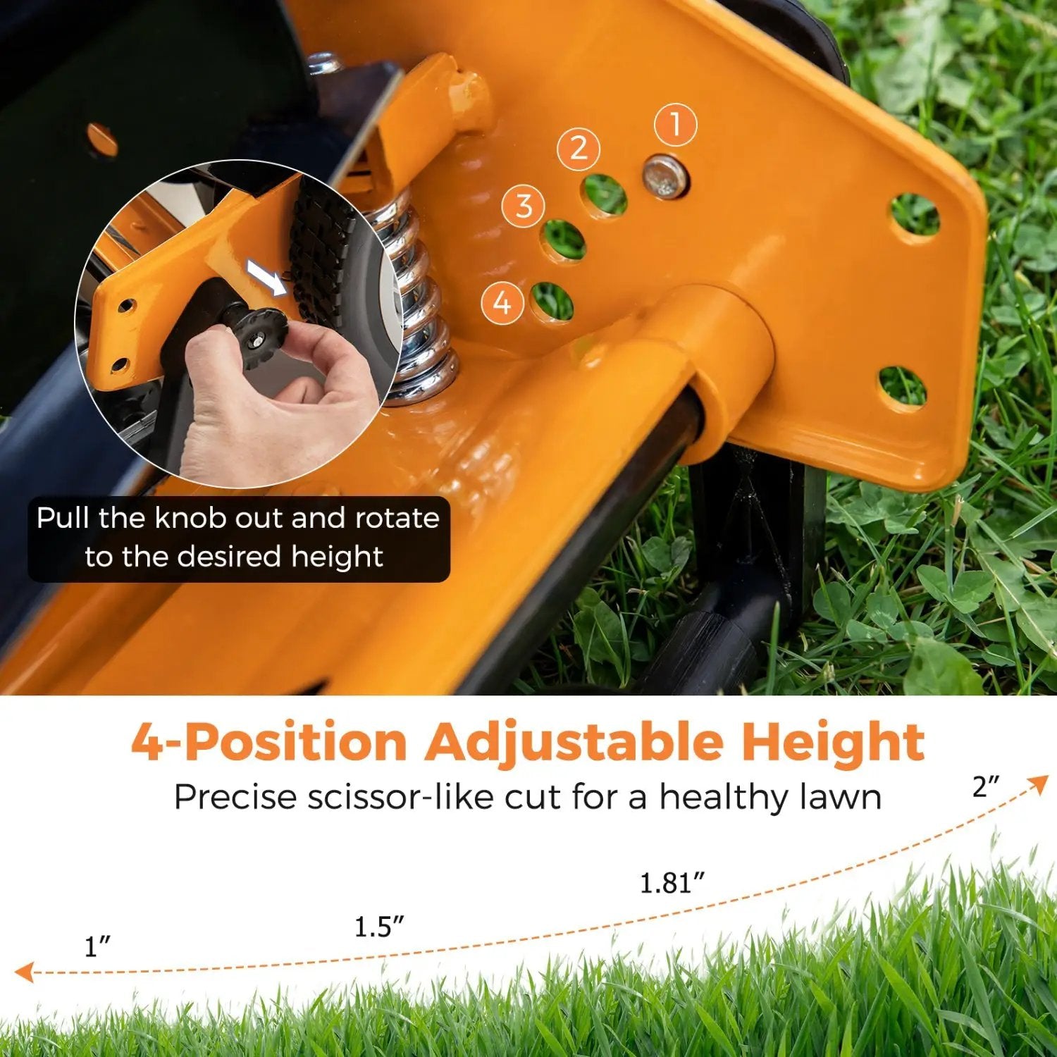 16 Inch Push Lawn Mower with 5 Steel Blades and Grass Catcher Bag by DirectDeals