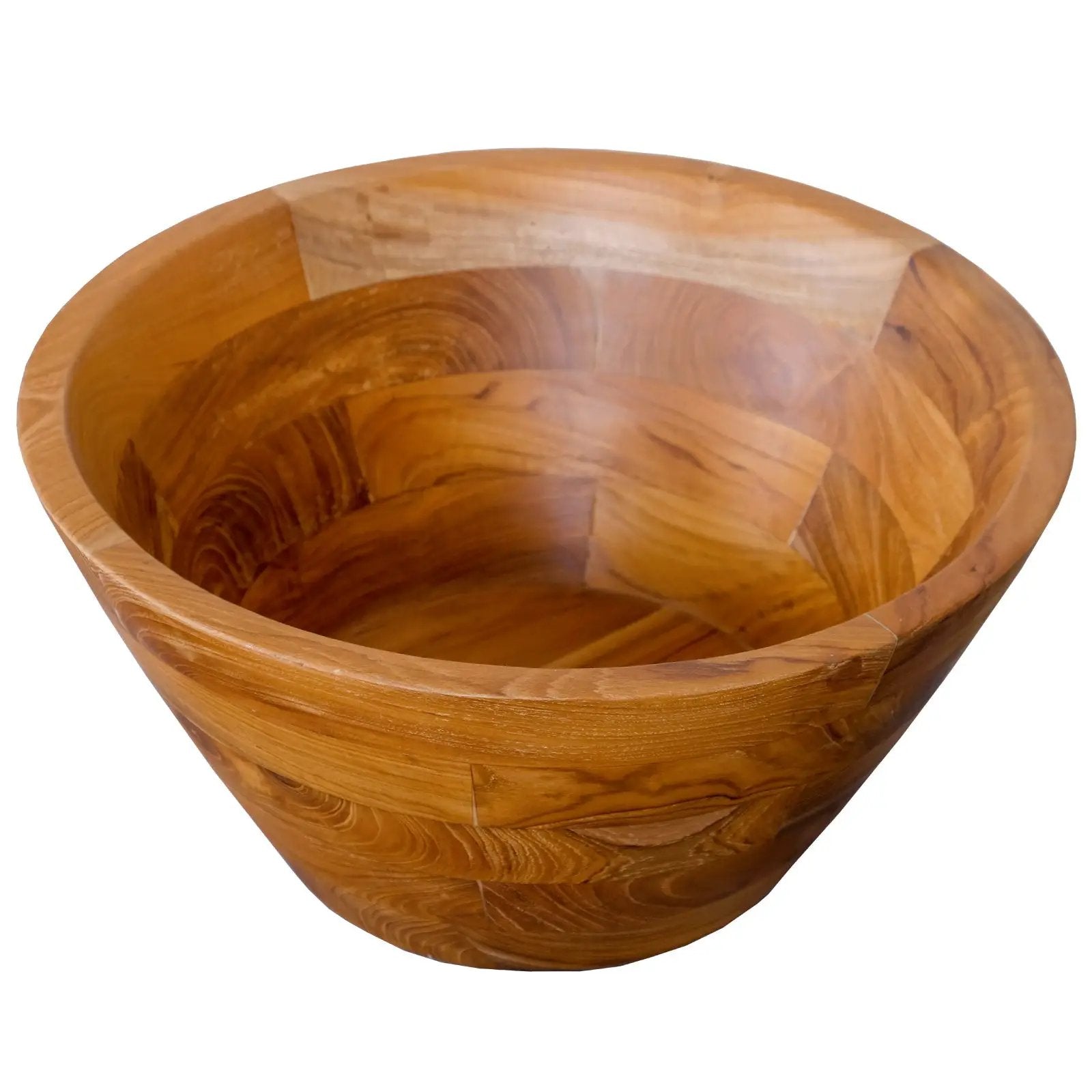 16 Inch Teak Wood Washbasin with Drainage Hole and Smooth Finish by DirectDeals
