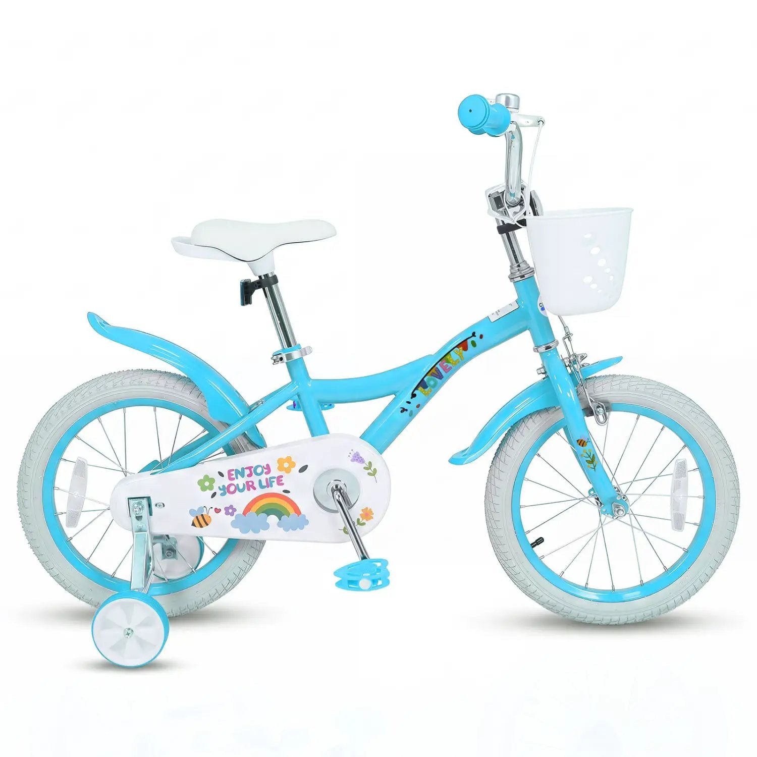 Girls Bike 12-18 Inch with Training Wheels and Basket by DirectDeals