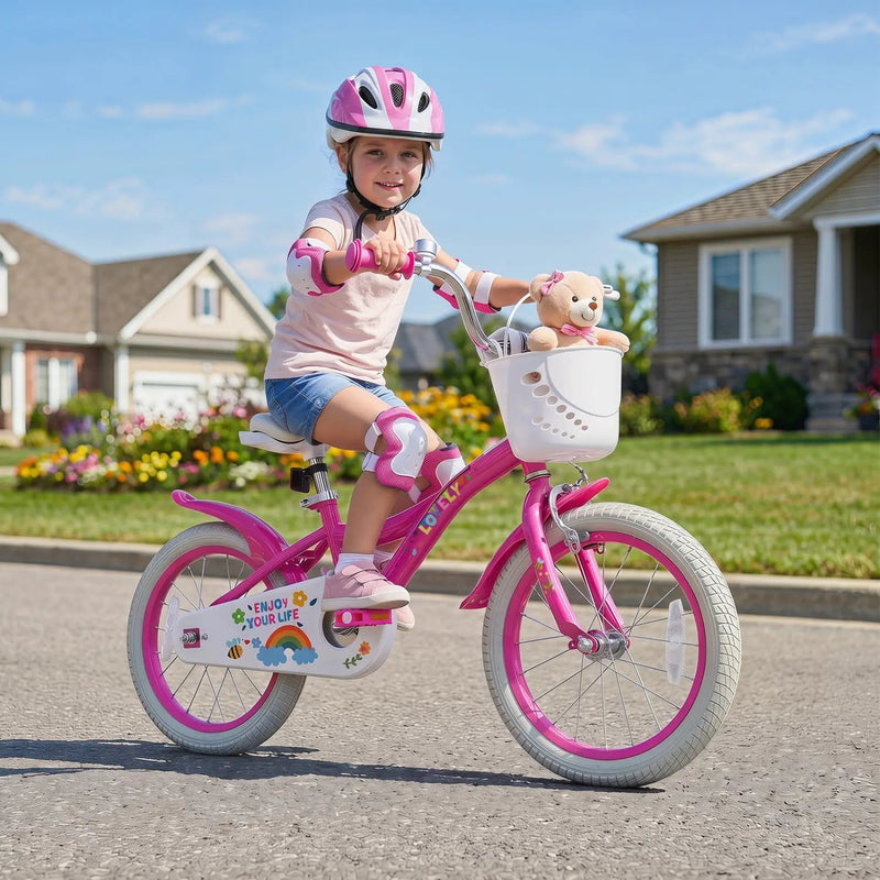 Girls Bike 12-18 Inch with Training Wheels and Basket by DirectDeals