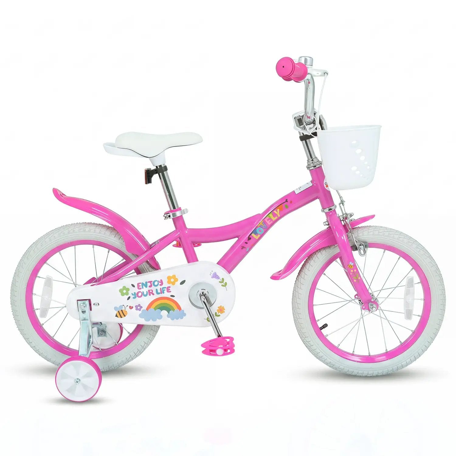 Girls Bike 12-18 Inch with Training Wheels and Basket by DirectDeals