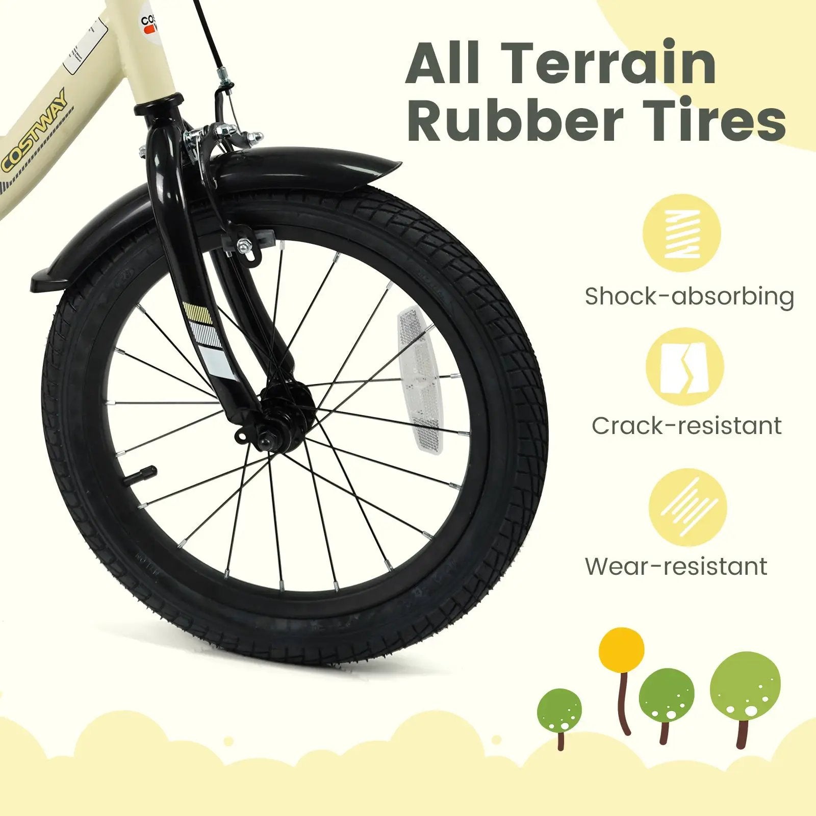 14 Inches Kids Bike Sport Bicycle with Removable Training Wheels by DirectDeals