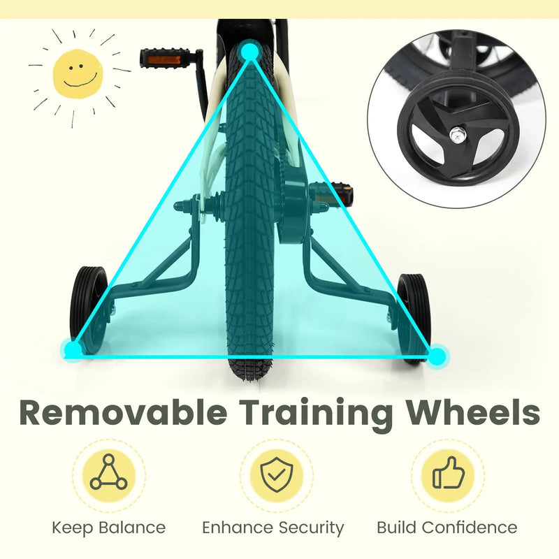 14 Inches Kids Bike Sport Bicycle with Removable Training Wheels by DirectDeals