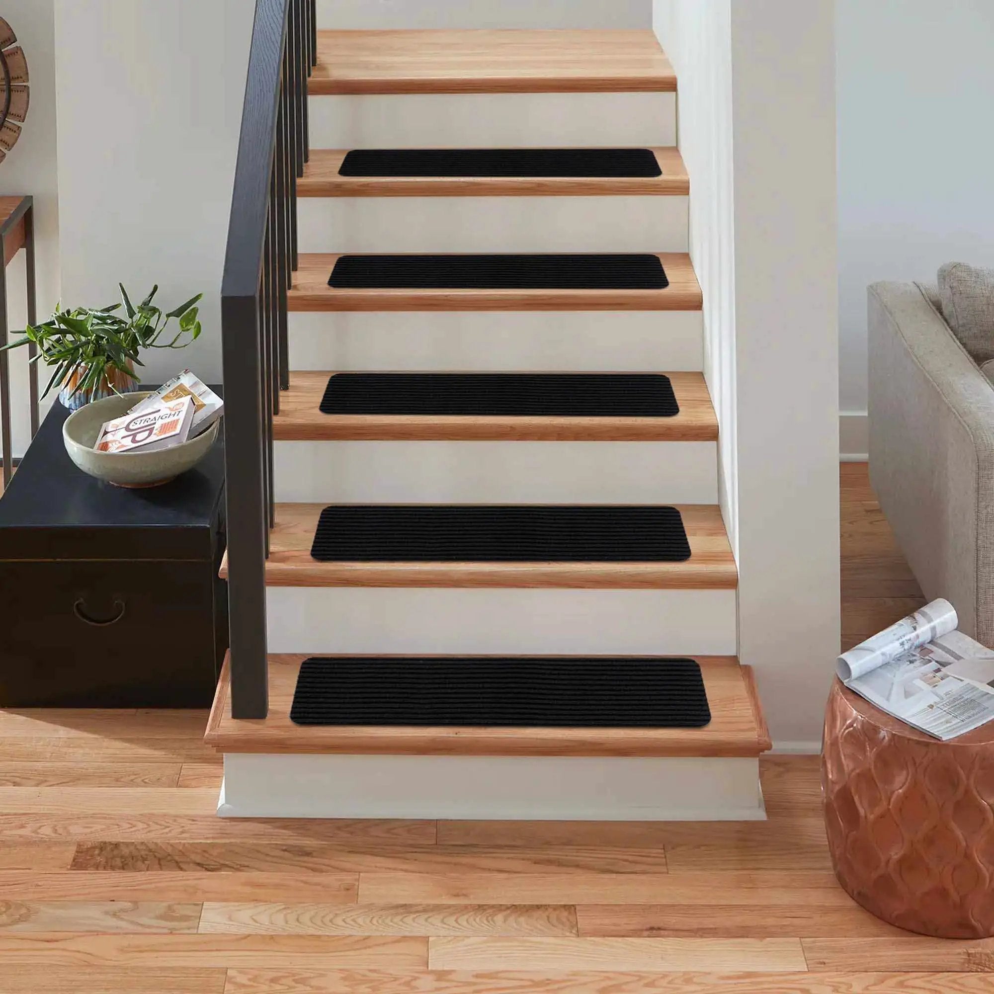 Basic Stair Tread Rugs, Black by Boutique Rugs