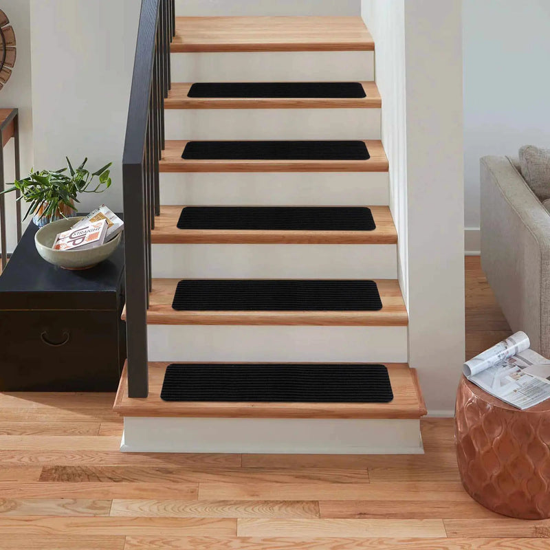 Basic Stair Tread Rugs, Black by Boutique Rugs