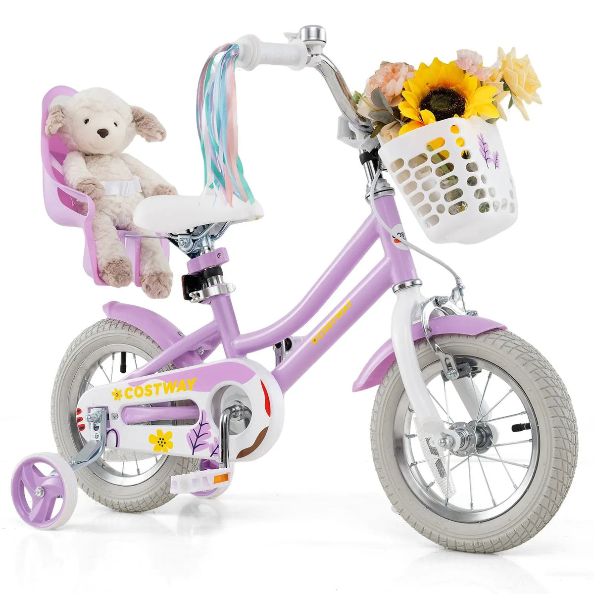 18 Inch Girls Bike Kids Bicycle with Doll Seat and Streamers for Children 4, photo 3 of 12