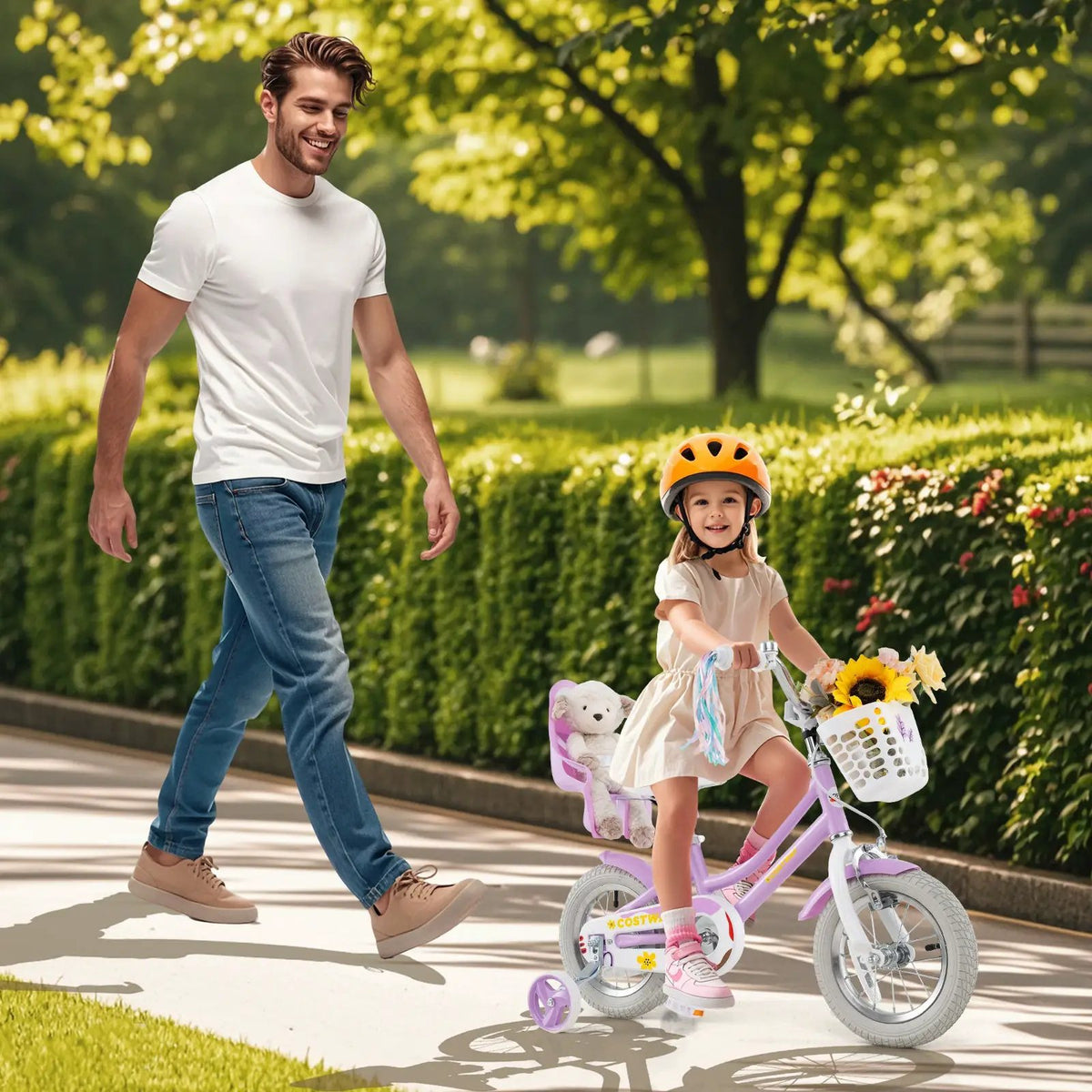 18 Inch Girls Bike Kids Bicycle with Doll Seat and Streamers for Children 4, photo 2 of 12