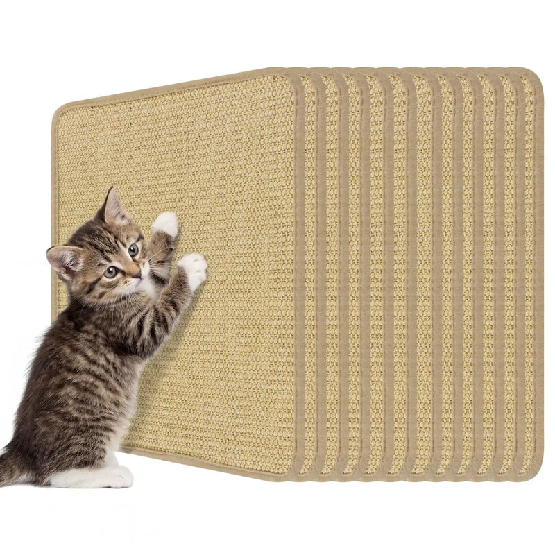 Cat Scratcher Mat Set - 6 Piece Natural Sisal Furniture Protector by DirectDeals