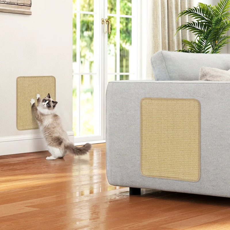 Cat Scratcher Mat Set - 6 Piece Natural Sisal Furniture Protector by DirectDeals