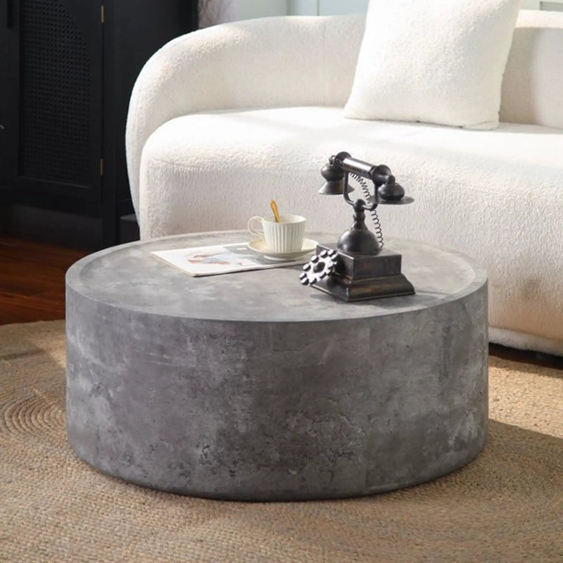 31.5" Round Coffee Table with Faux Concrete Finish by HouseOfZazla