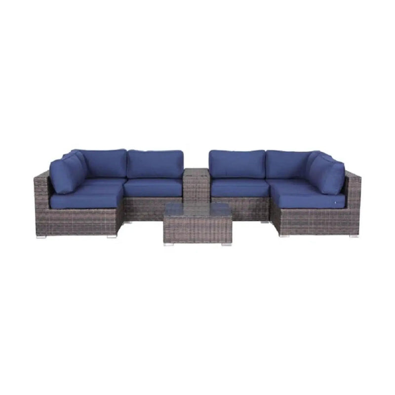 Elegant 4 Person Wicker Patio Seating Set With Cushions And Glass Top Table by Unique Piece Furniture