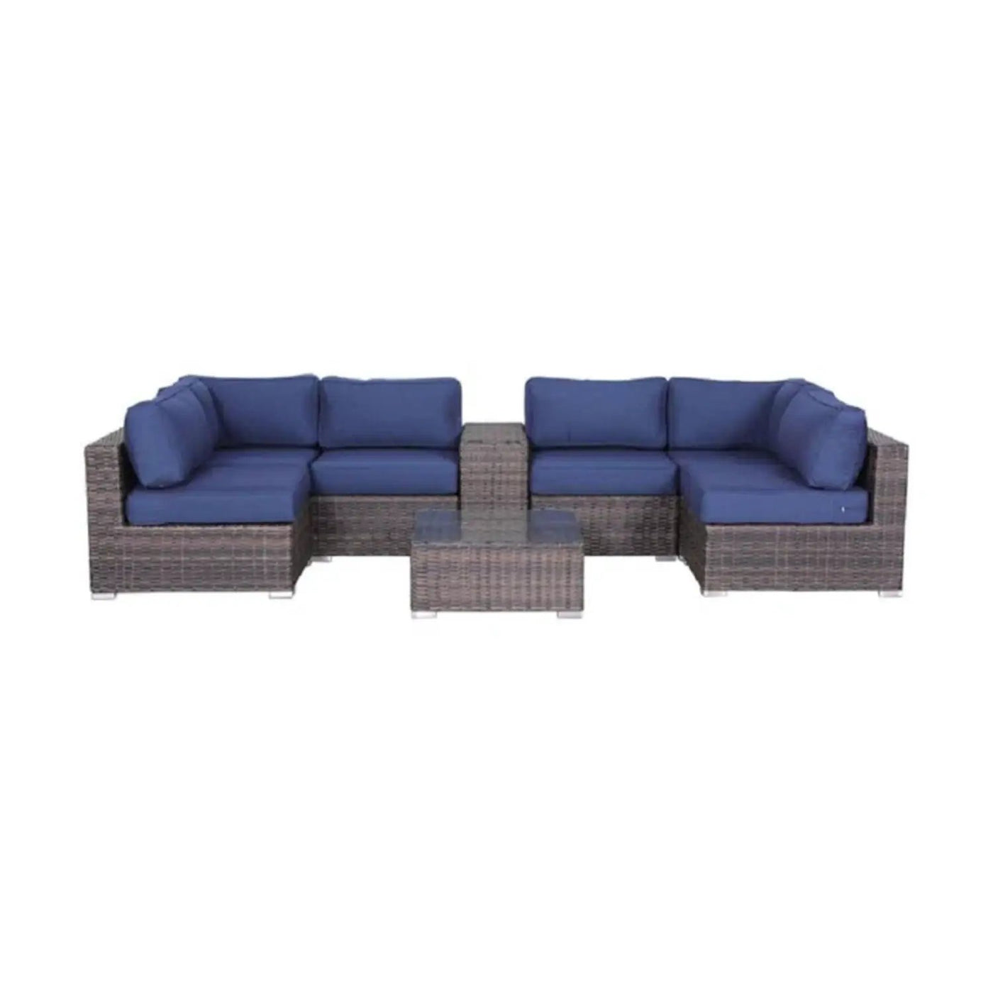 Elegant 4 Person Wicker Patio Seating Set With Cushions And Glass Top Table by HouseOfZazla