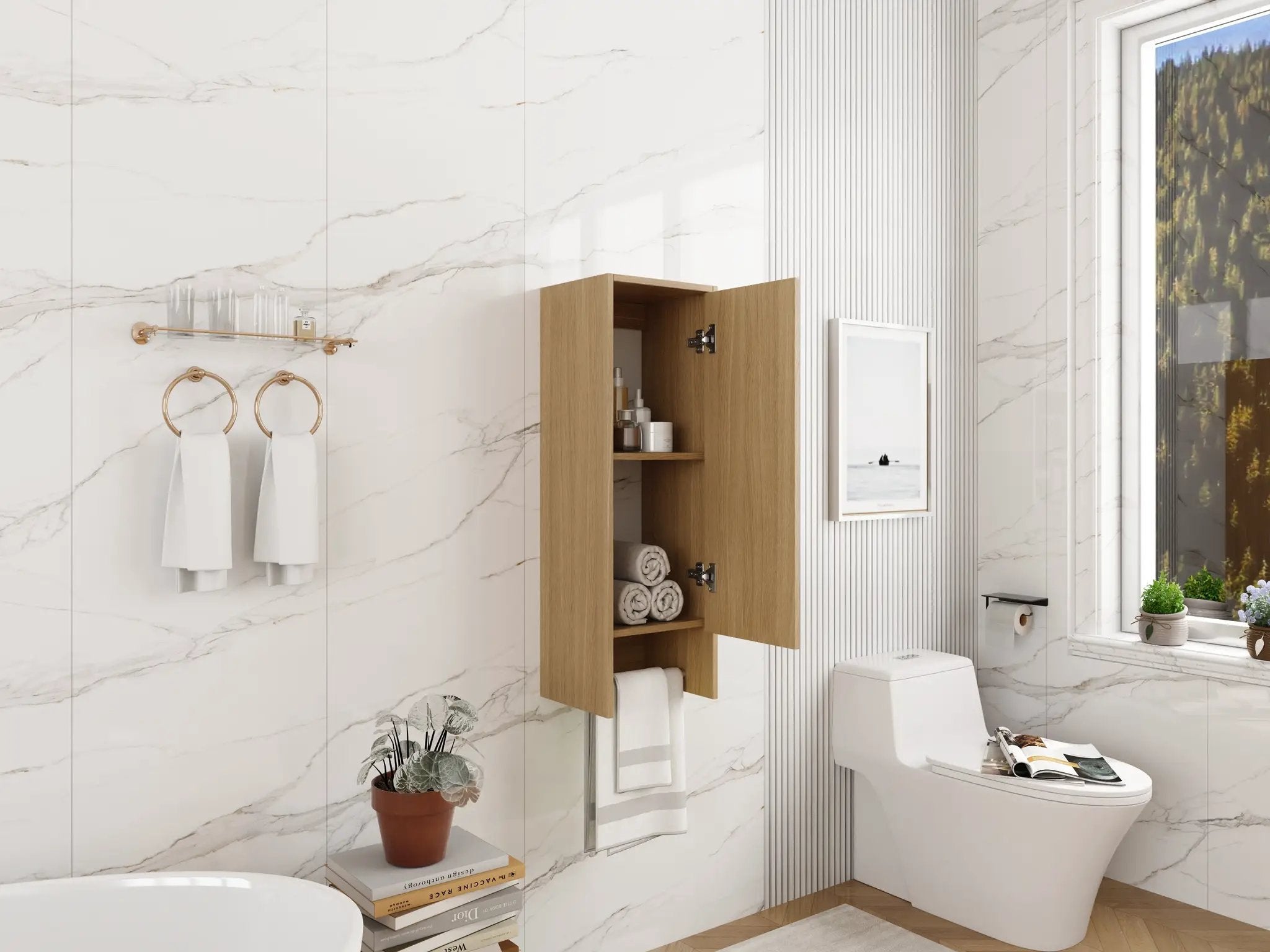 12 Inch Small Wall Mounted Side Cabinet by HouseOfZazla