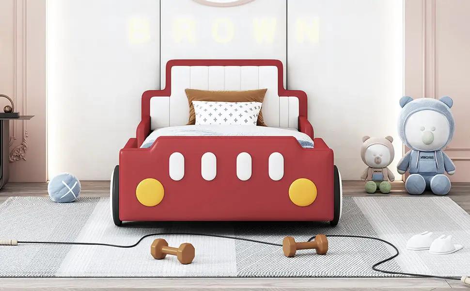 Race Car Shaped Platform Bed With Wheels by HouseOfZazla