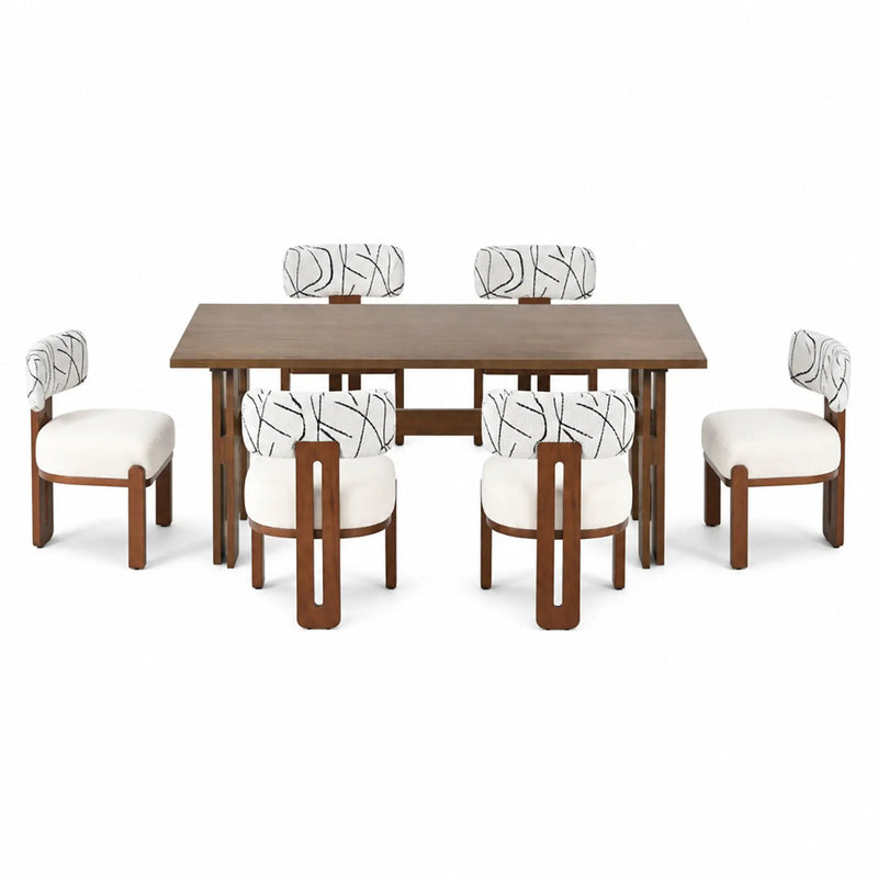 7-Piece Dining Table Set for 6, 71", photo 3 of 9