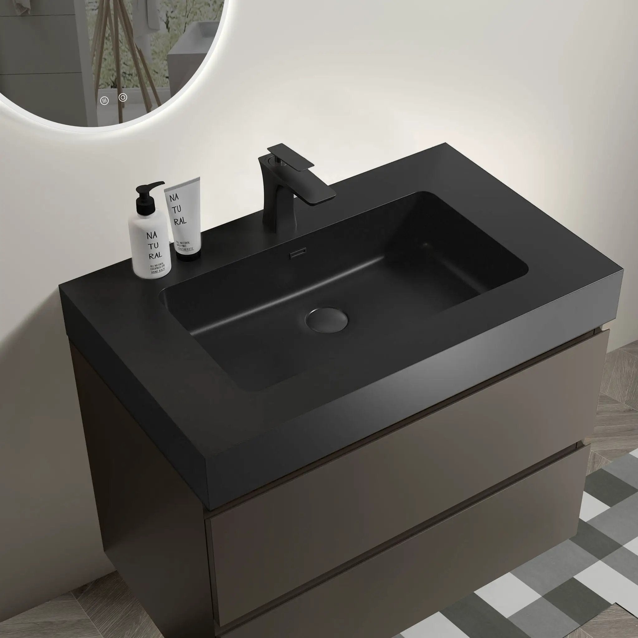 Alice - Bathroom Vanity With Sink, Wall Mounted, Floating by Unique Piece Furniture