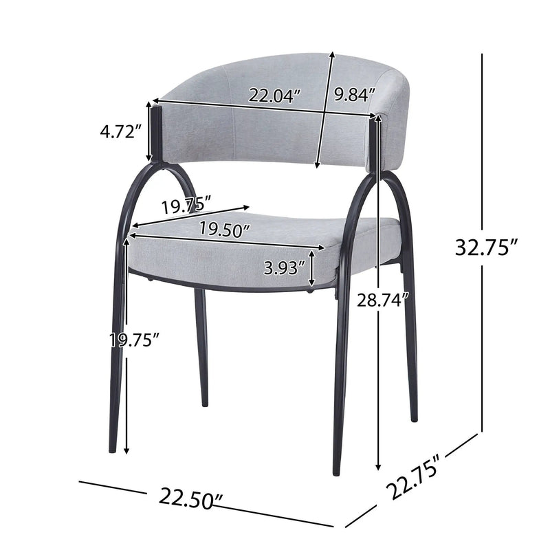 Contemporary Upholstered Dining Chairs With Metal Legs (Set of 2) by HouseOfZazla