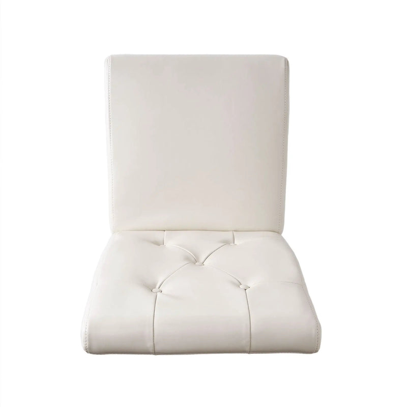 Carter 5 Tuft Dining Chair With Button Tufted Backrest And Espresso Legs - Ivory by HouseOfZazla