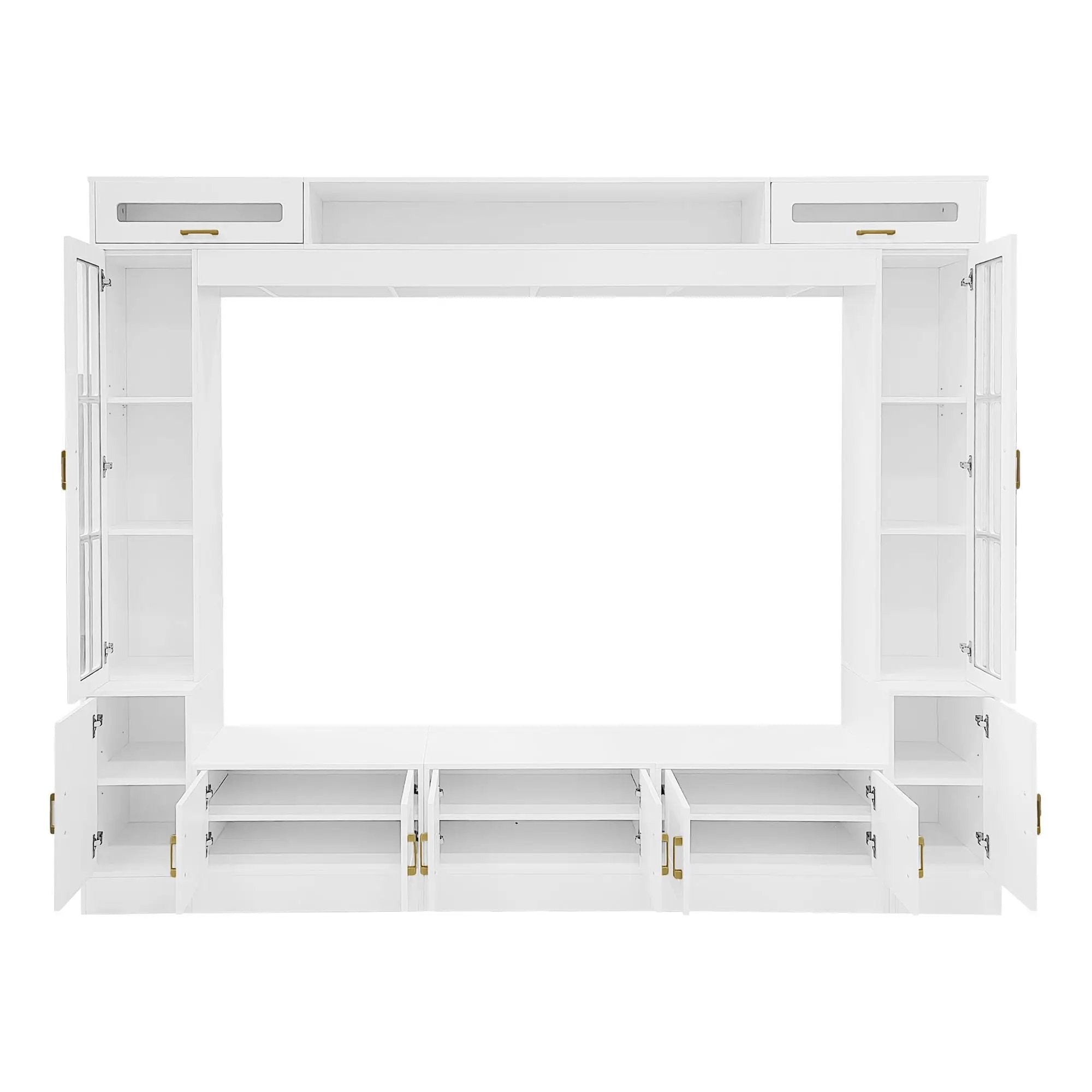 Wall Unit Entertainment Center With Bookshelves For TVs Up to 80" by HouseOfZazla